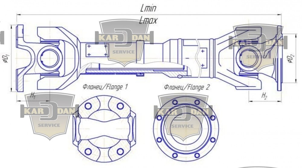 Чертеж карданного вала камаз